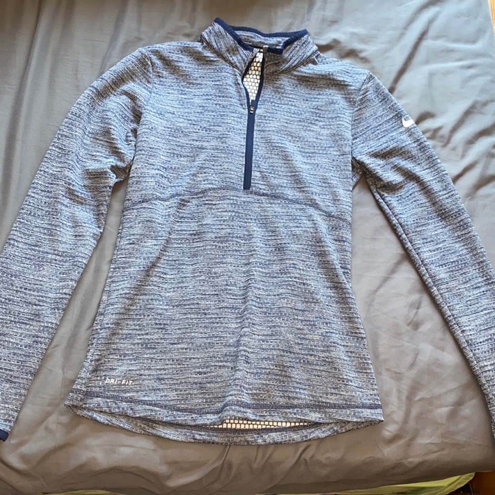 Blue women’s Nike Dri-Fit quarter zip. Size XS